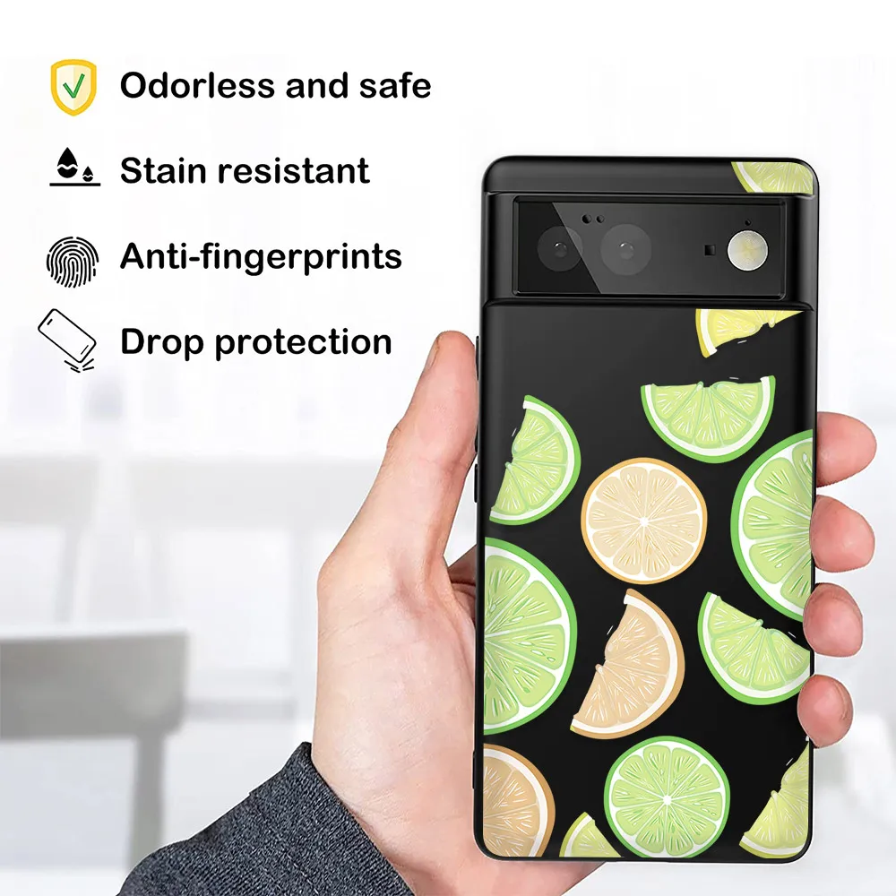 Abacaxi Limão Fruta Case para Google Pixel Pro 3a 4a 5g 5a 5g 3xl xl xl Silicone Amortecedor Fundas Proteção Escudo Capa 3 6 pro 3a 4 4a 5g 5