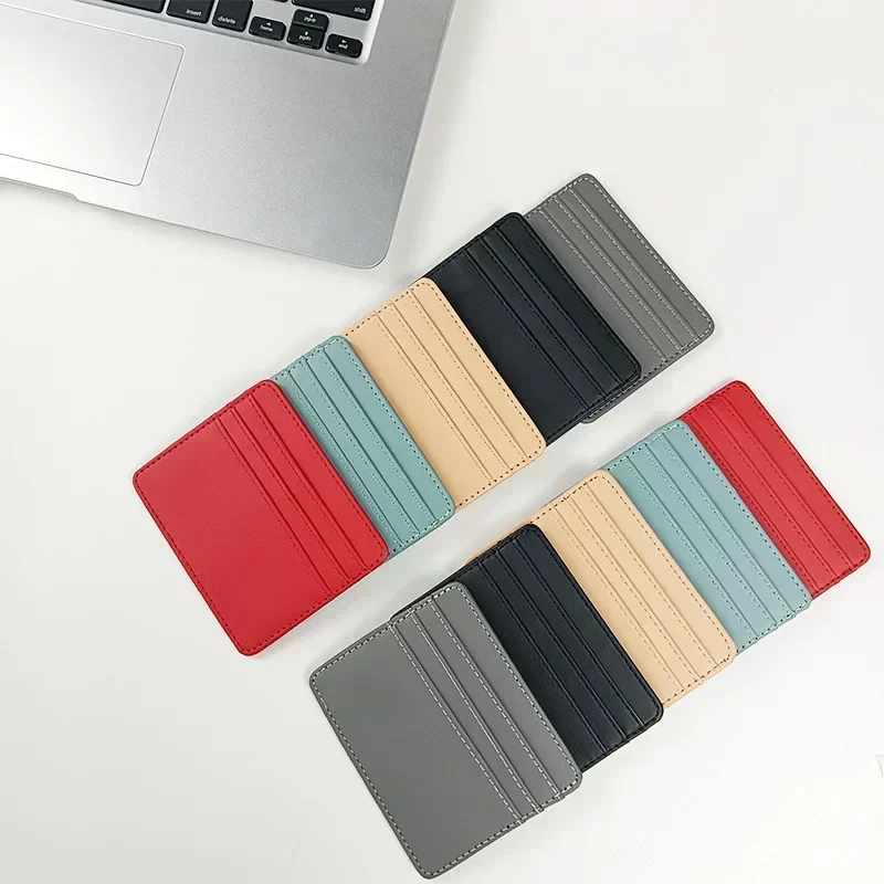 PU Leather Slim Multi-Slot Card Holder Wallet - Candy Color