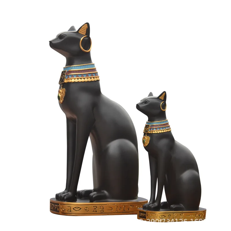 

Retro Egyptian Cat Resin Sculptures Table Ornaments Accessories Ancient Egypt Anubis Statue Figurines Office Home Decoration
