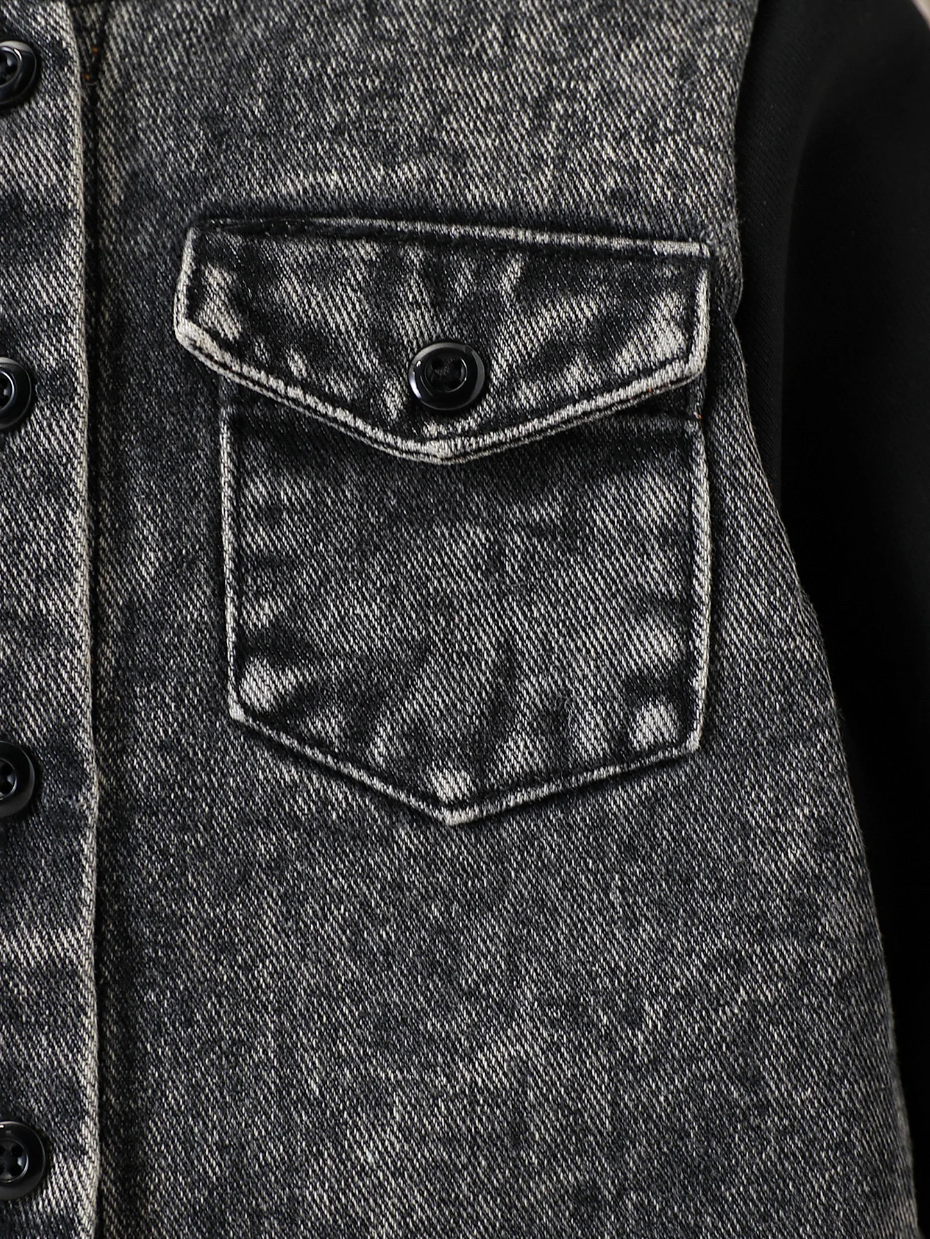 Boys Hooded Denim Patchwork Jacket Cool Casual Style with Rivet Decorations Autumn Winter Warm Windproof Design - 4