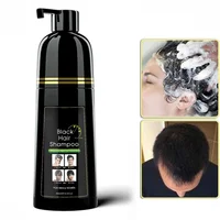 400ml 1pcs Plant Hair Dye Dyeing and Protecting One Covering White Hair Combing Black Men and Women Natural Black Dyeing Cream 2