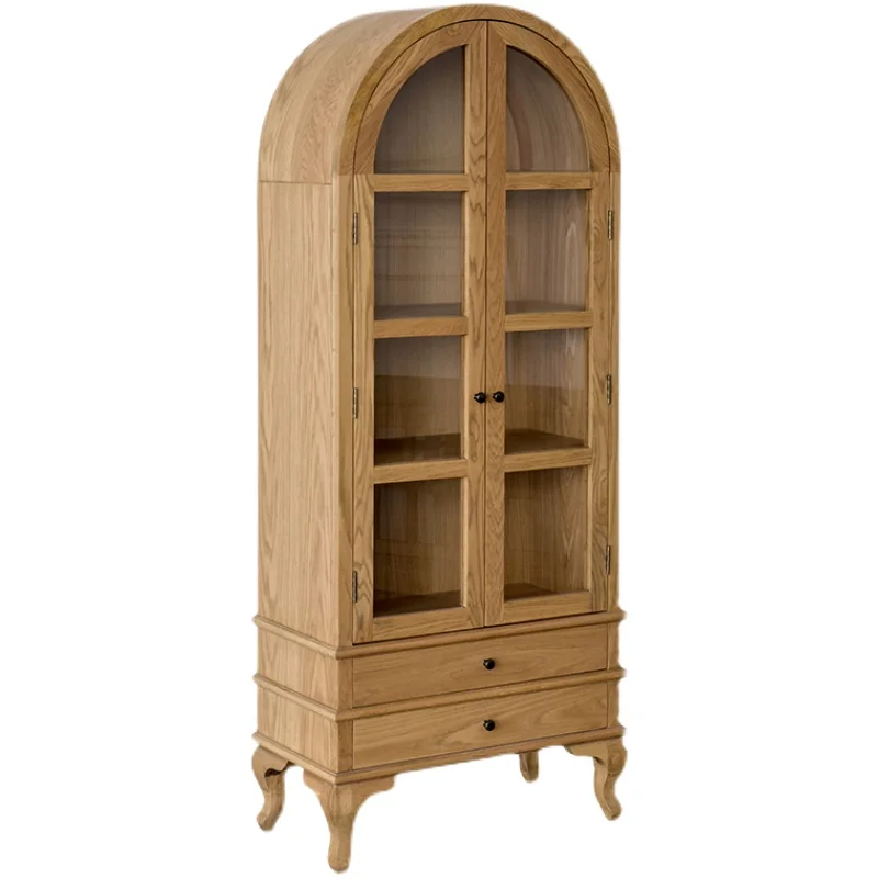 

American Country Dome Oak Solid Wood Storage Cabinet