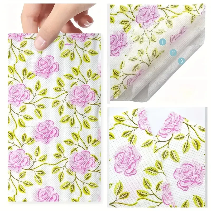 1-5pcs Rose Printed Toilet Paper Colorful Toilet Paper Roll Creative Party Napkin Printed Flower Napkins