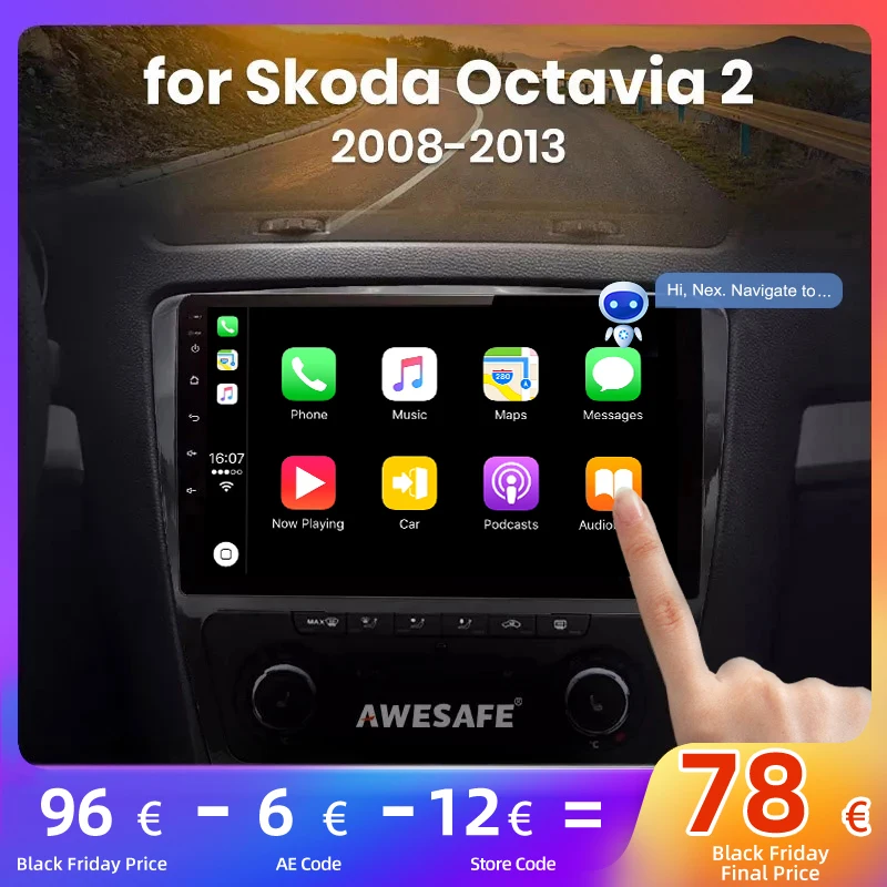 Awesafe Px9 For Skoda Octavia 2 20082013 A5 Car Radio Multimedia Gps 2