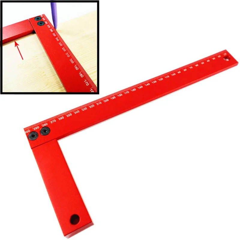 

Tool Measurement Alloy Block Woodworking Scribe Cross-calibration Precision 300mm Aluminum Mark Ruler Square L