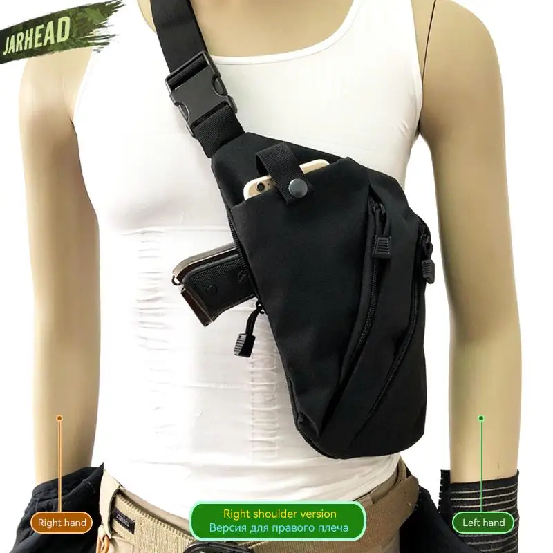 Multifunctional Concealed Tactical Storage Gun Bag Holster Men's Left Right Nylon Shoulder Bag Anti-theft Chest Hunting Pistol Holster Gun Holster Gun Bag Gun Accessories Hunting Holster Gun Holster Fanny Pack
