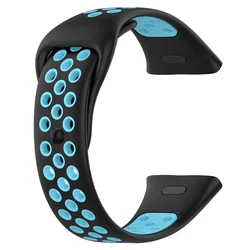 Enhanced Sports Silicone Replacement Wristband for Smartwatch Bracelet Strap (Black Blue)