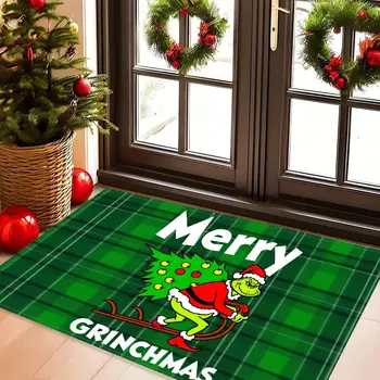 VIKAMA Christmas Santa Claus & Grinch Anti-Slip Door Mat 1