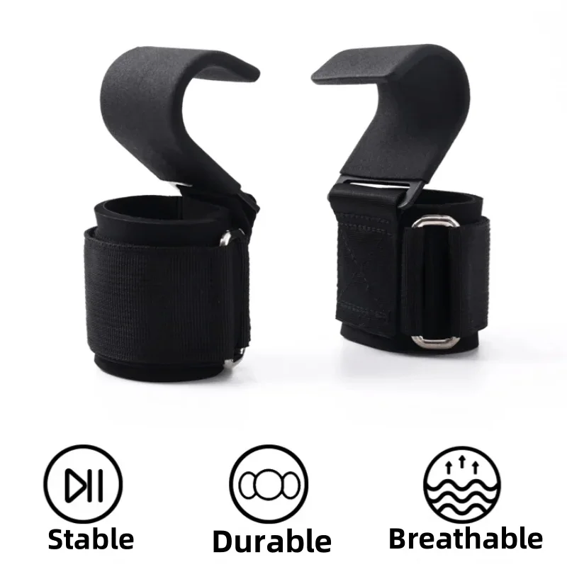 2Pcs Non-Slip Weight Lifting Hookspremium Pair Of Straps Weightlifting Deadlift Chin Pull Up And Exercise Fitness Hook Training