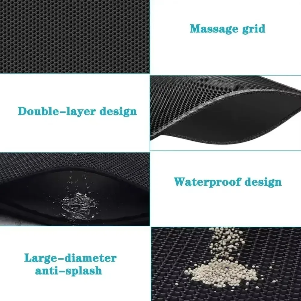 Cat Litter Mat Large Double Layer Waterproof Anti-Slip Sand Bowl Filter Mat Sandbox for Cats Products