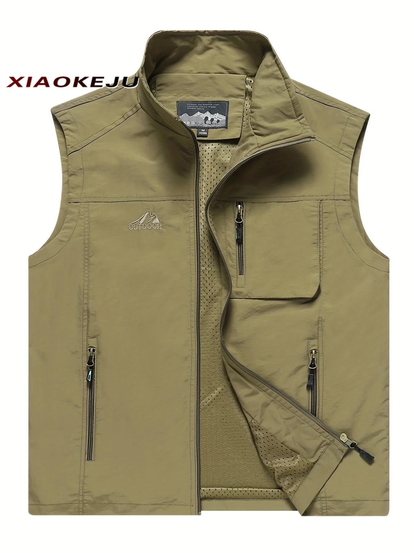 Sleeveless Jacket Fishing Clothing Cool Vest Embroidered Hunting Multi-pocket Work Men Mesh MAN Summer Motorcycle Coat Tool Mens