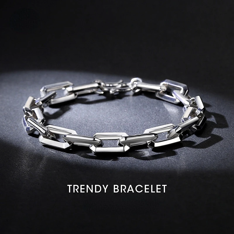 Double Cuban Chain Bracelet in Platinum, 10mm | Mens chain bracelet, Platinum  bracelet, Mens bracelet