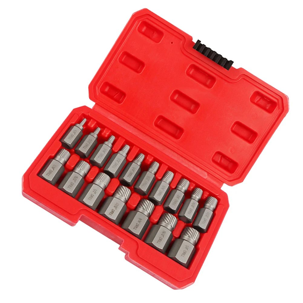 

17Pcs Screw Extractor Kit Alloy Steel Damaged Screw Remover Set Metal Easy Out Drill Bits Bolt Stud Multi-Spline Screw Extractor
