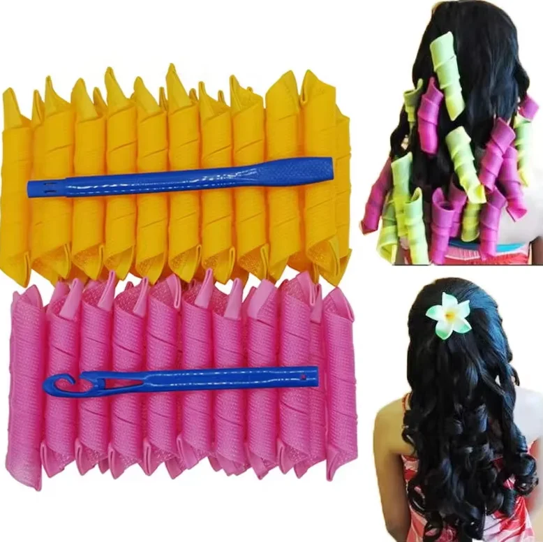 18pcs Heatless Non-Damaging Wave Formers Spiral Hair Curler Styling Tool Set Hair Curler DIY Roller Styling Accessories