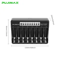 PUJIMAX Rechargeable Li-ion Battery 1.5V AA 4255mWh AAA 1100mWh+Charger for Clock Radio Video Game Digital Camera AA AAA Battery 6