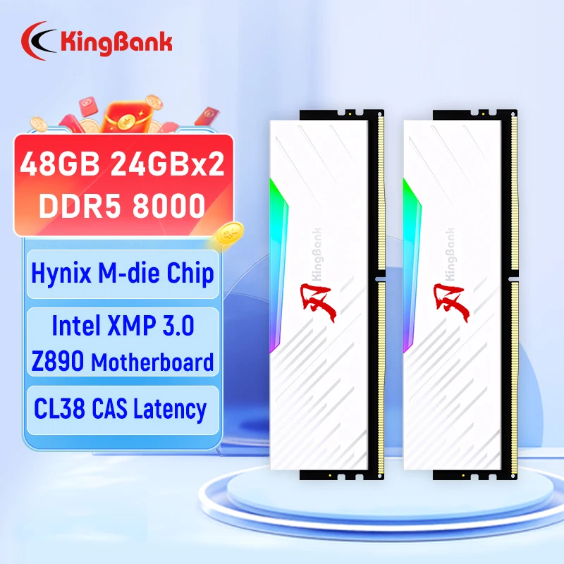 KingBank CL38 RGB memoria ram DDR5 RAM Memory DDR5 RAM PC 24GBX2