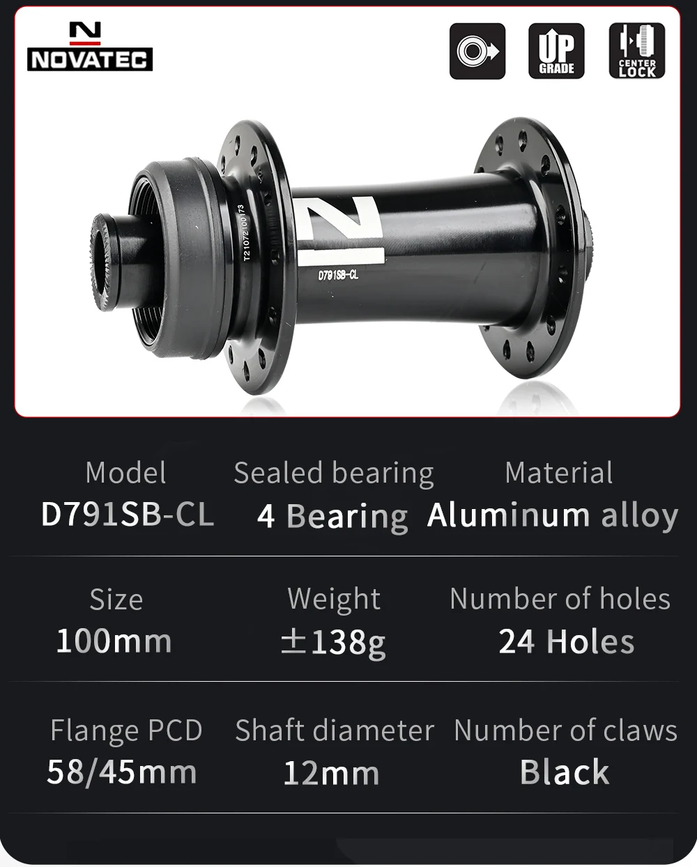 Novatec MTB Hubs Road Bicycle Hubs 24 Holes ABG FREEHUB 11S Center