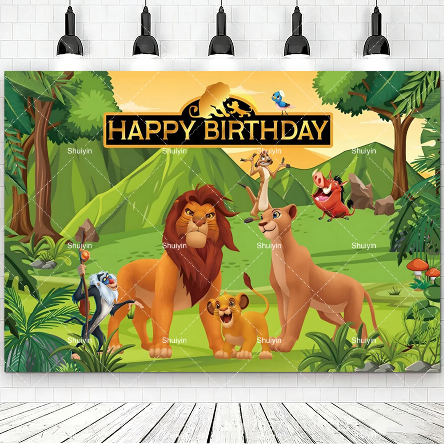 Lion King Cartoon Party Decoration Banner for Children's Birthday & Baby Baptism