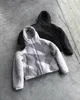 High Street Fashion Brand Streetwear Gothic Punk Irregular Pattern Color Block Jacket Men Personalized Casual Zipper Hooded Coat 2