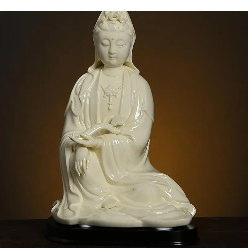 

Buddha statue decoration Guanyin statuette White porcelain decoration Crafts Ceramic Furnishings Buddhism Figurines Sculpture