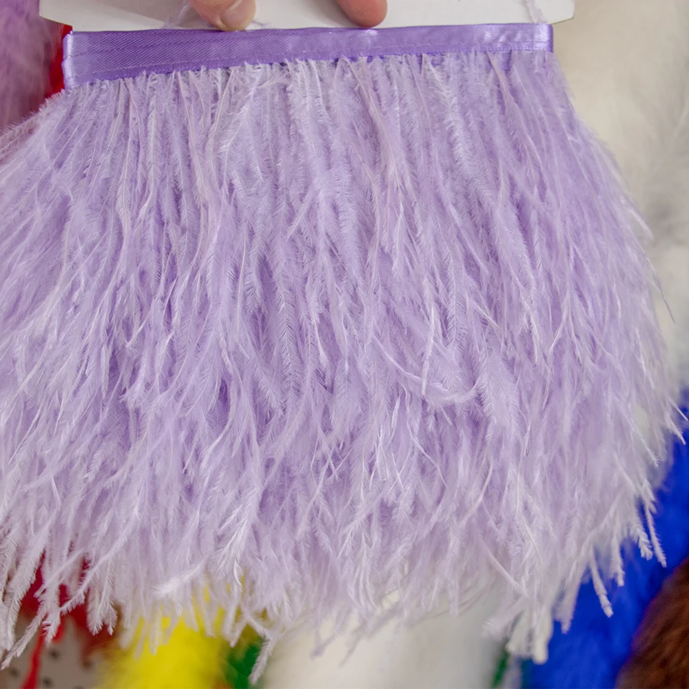 Purple/lilac ostrich feather fringe - Lace To Love