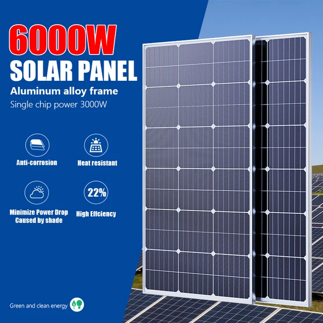 Panneau Solaire Portable Flexible de 6000W et 18V, Banque d'Alimentation de 3kW, Cellules Solaires d'Extérieur pour Batterie, Maison, Camping 1