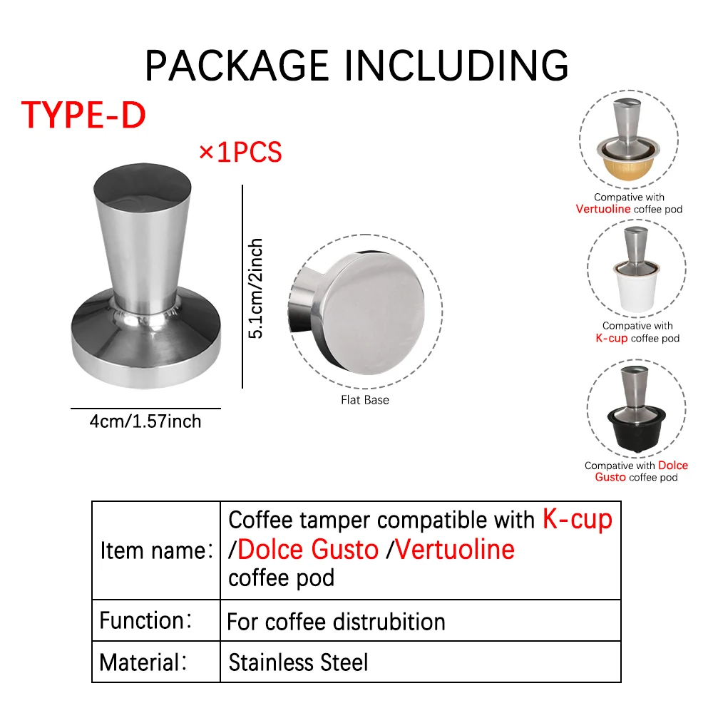 Stainless Steel Coffee Tamper Tool - Coffee Pressing Powder Hammer