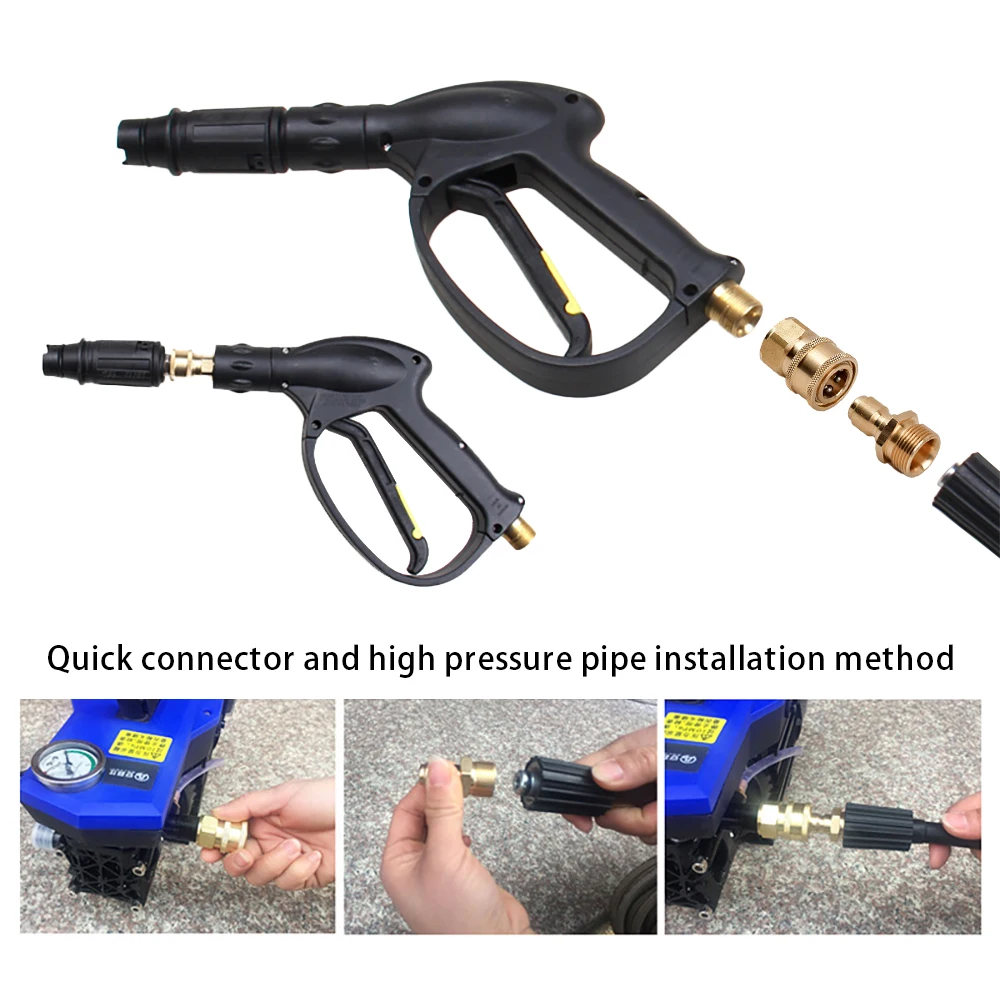 Brass-M22-Quick-Release-Connector-Male-Female-Thread-Pin-Adaptor-For-High-Pressure-Washer-Hose-And.jpg Sárgaréz M22 Gyorskioldó Csatlakozó Férfi Női Szálak Adapter A Nagynyomású Mosó Tömlőhöz És Kimenethez - Image 6