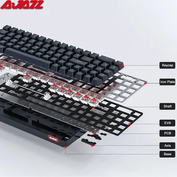 AJAZZ AK692 Gaming Mechanical Keyboard RGB 68 Keys Hot Swap Custom Keyboard Bluetooth Wireless Keyboards for PC Laptop Computer 3