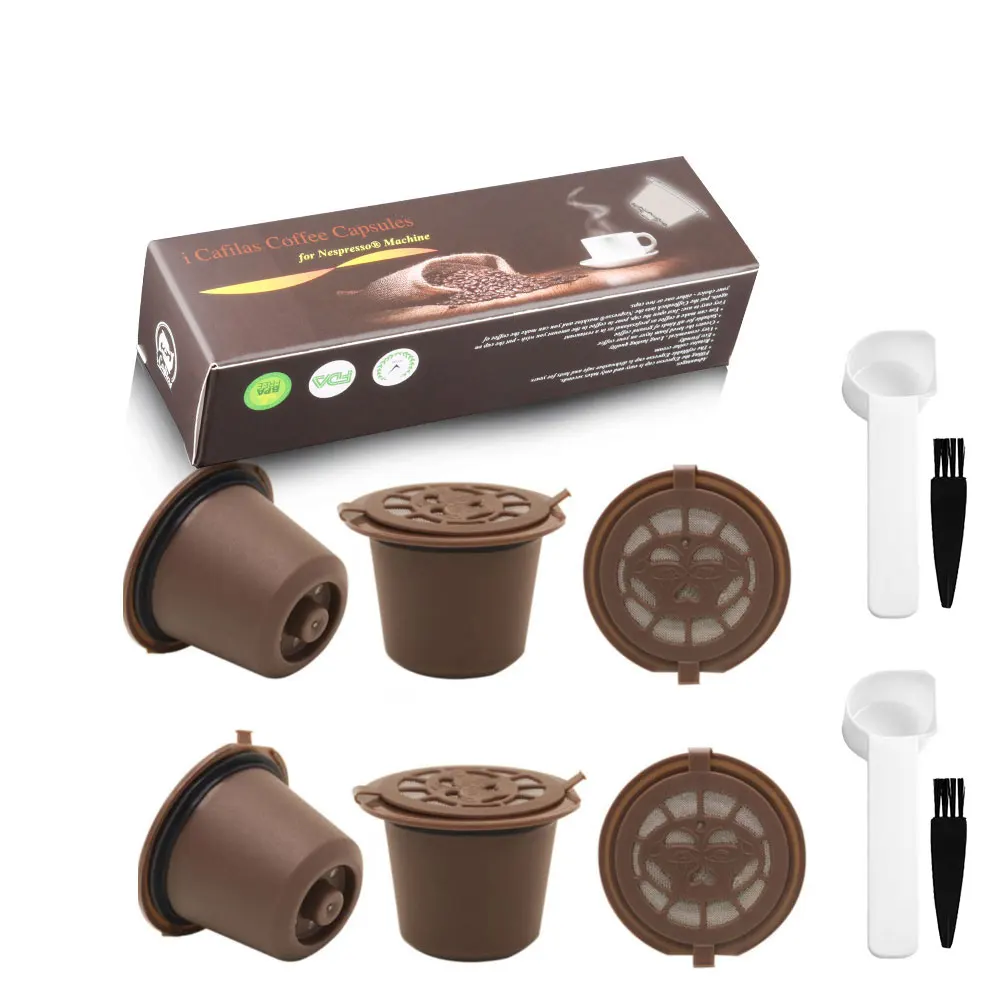 Eco-Friendly Reusable Coffee Capsule with Stainless Steel Filter and Tamper Accessories
