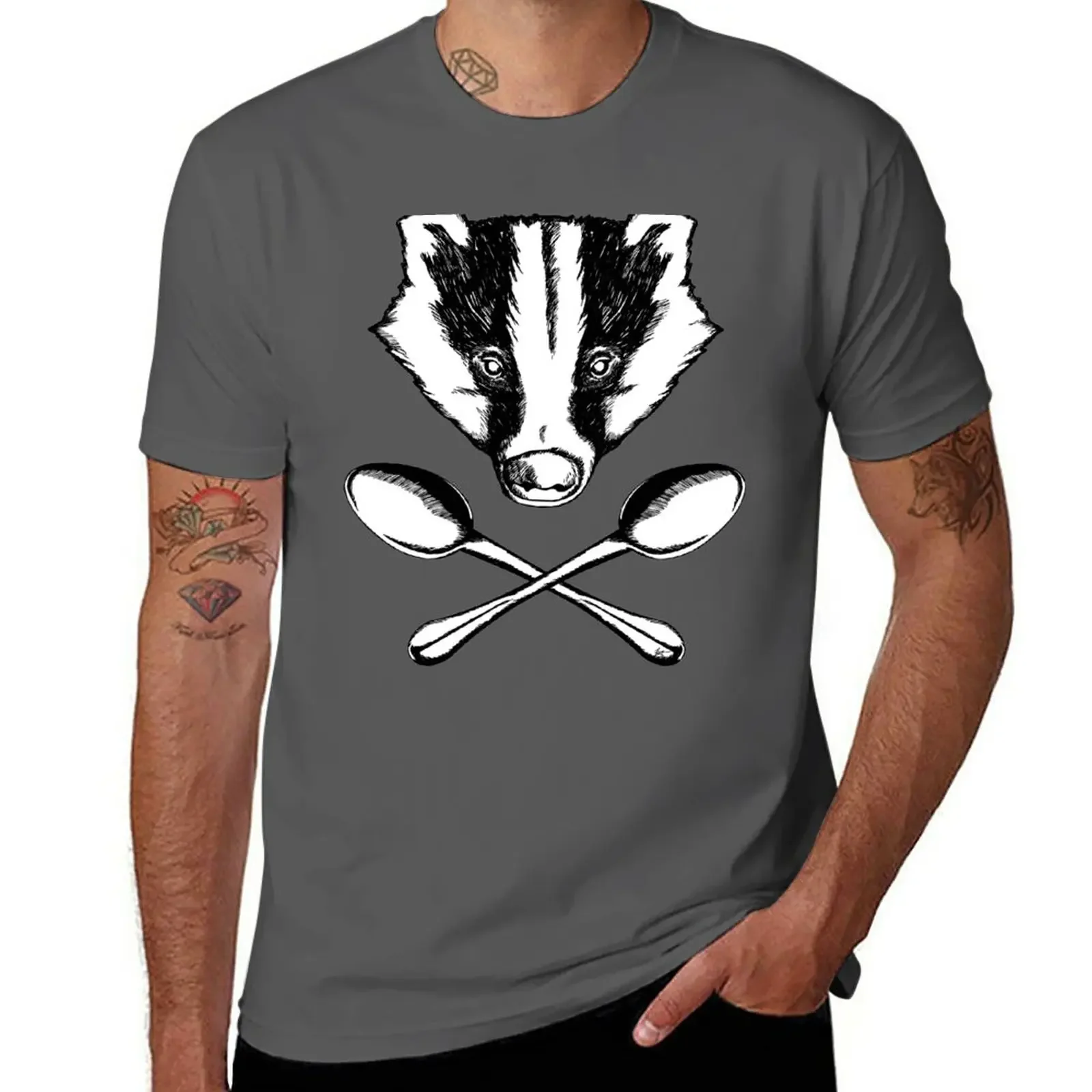 

Badger and Spoons T-Shirt sports fans customs design your own heavyweight t shirts for men