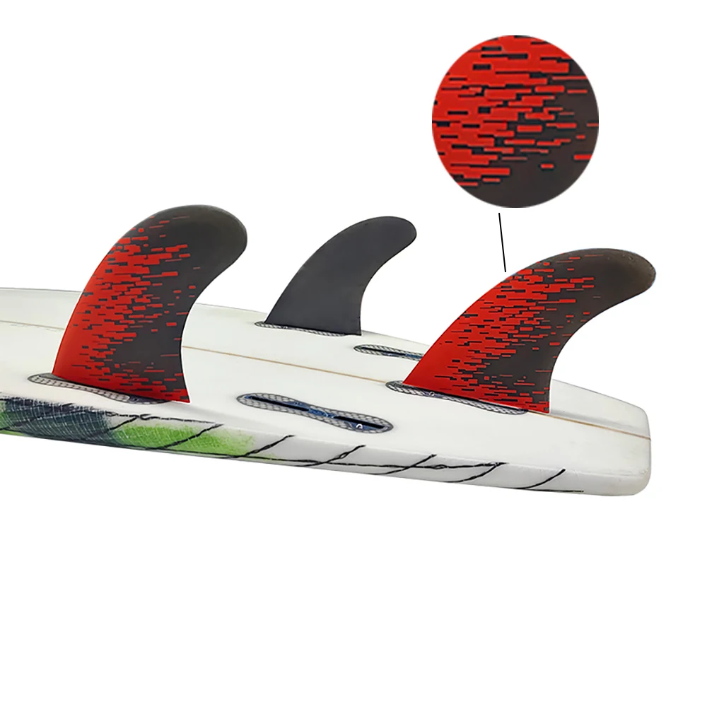 M/L Tri Fins UPSURF FCS 2 Fins Thruster G5/G7 Surfboard Fins Big Honeycomb Design  3 Fins Set Grey Surfing Fins