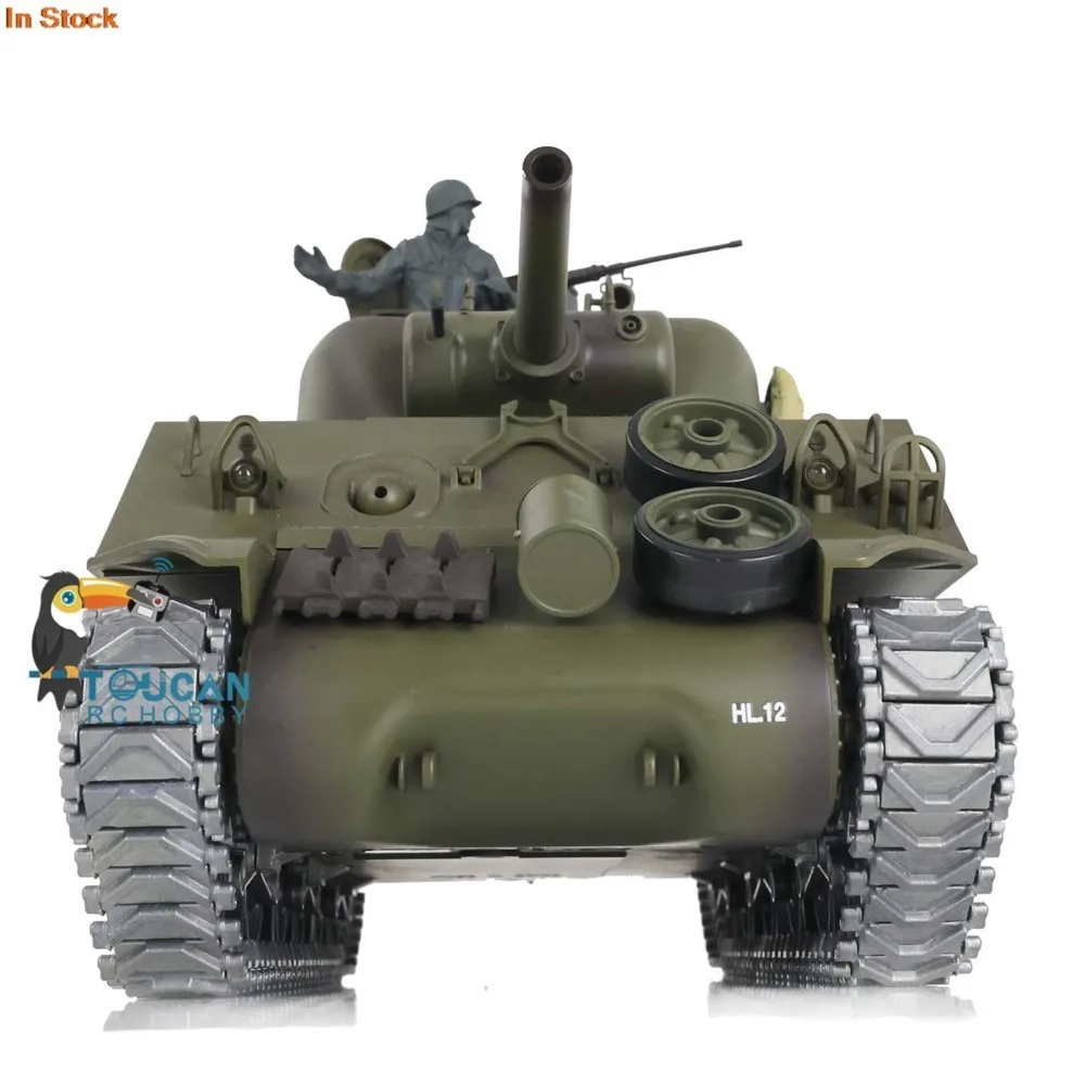 헝롱 1/16 스케일 커스텀 7.0 M4A3 셔먼 무선 조종 탱크 모델 3898 배럴 리코일 360 °   메탈 토이즈 TH17682