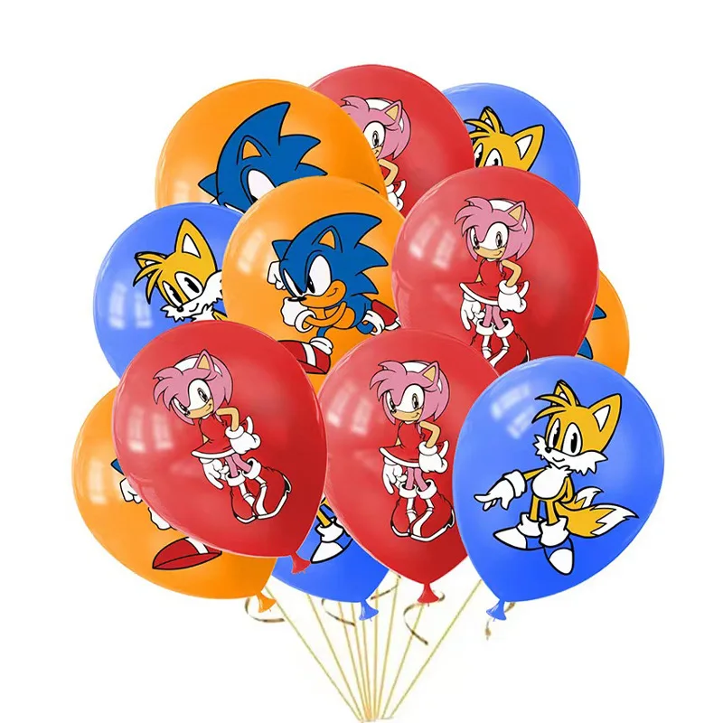 

Disney Sonic Hedgehog Sonic Theme Balloon Birthday Party Children's Toy Thickened 12 inch Latex Balloon Set
