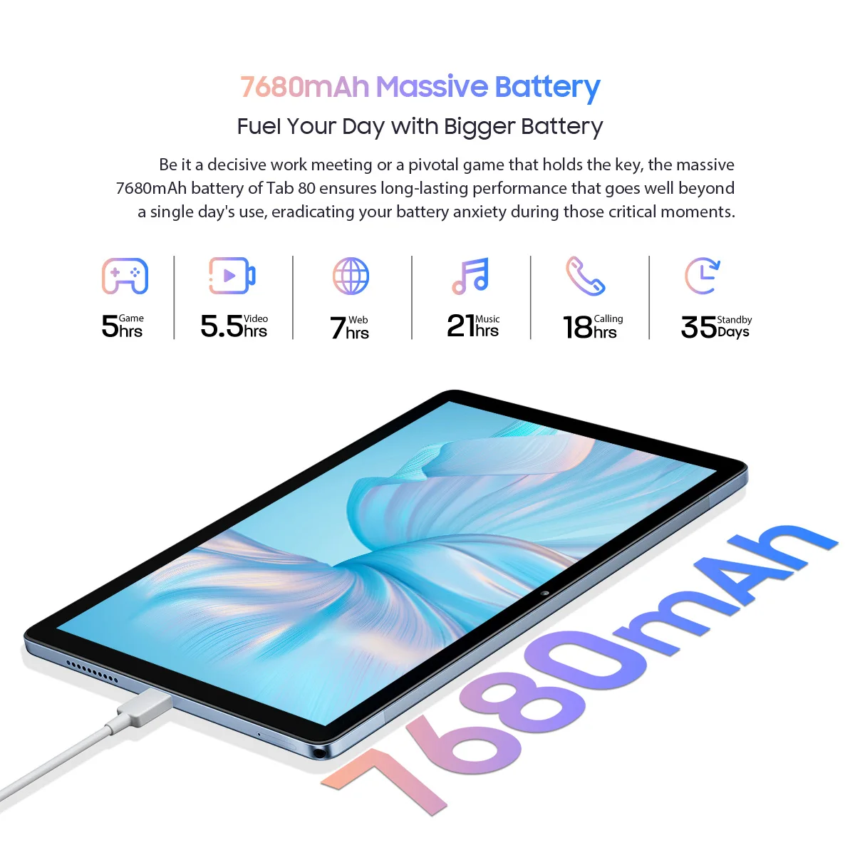Blackview Tab 80 Android 13 Tablet 8GB 128GB 10.1-inch HD Display T606 Octa Core 7680mAh 2.4G/5G WiFi 13MP Rear Camera 4G tablet 4