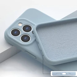 Custodia per telefono in silicone liquido premium, quadrata - Cover alla moda vivace