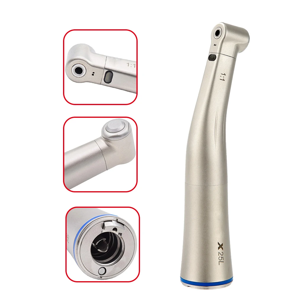 

Dental handpiece 1:1 Straight Contra Angle Low Speed Handpiece With Fiber Optic X25L Inner Water Spray Dental polish Tool