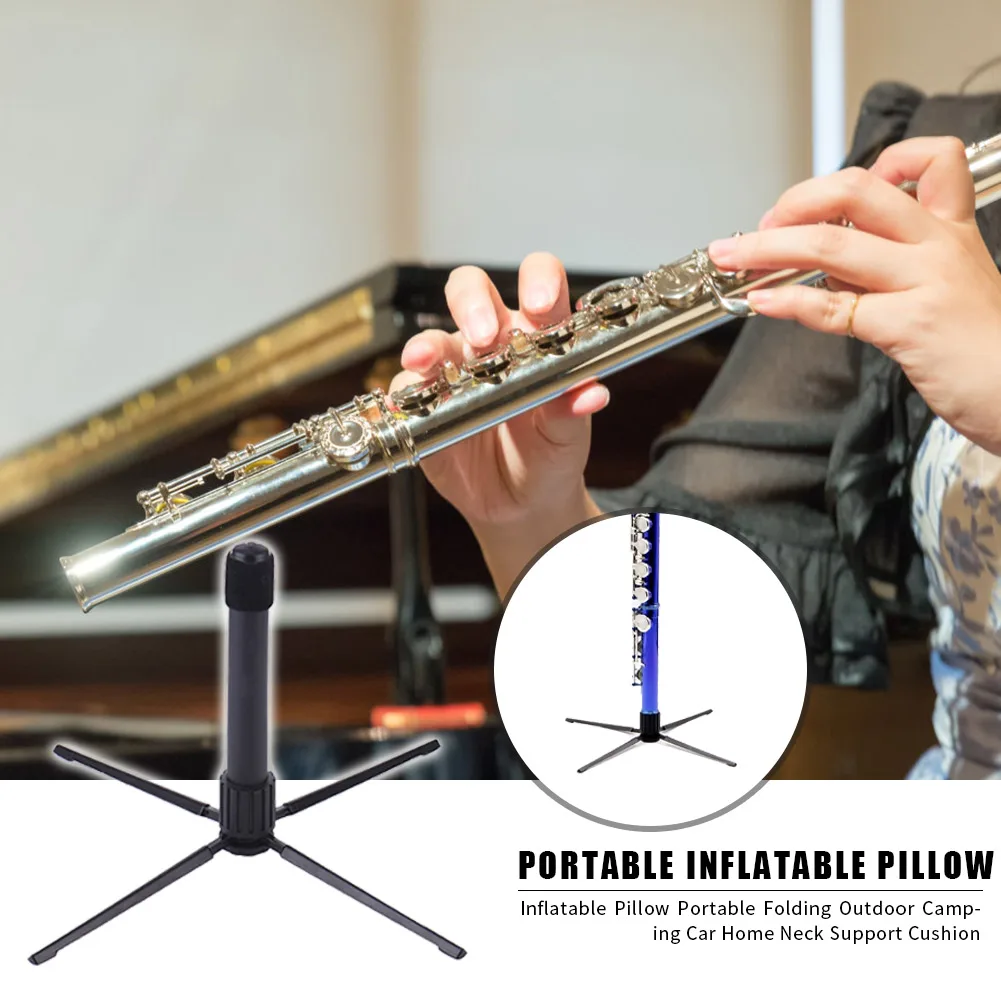 Elviray Flute Stand Portable Clarinet Bracket Stand Black Plastic Frame Holder Folding Clarinet Flute Stand 