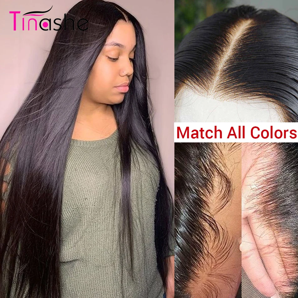 Human Hair Wig Lace Front Wigs Tinashe Ready To Go Lace Front Human Hair Wig Pre Plucked Bone Straight 200 250 Density 13x6 HD Frontal