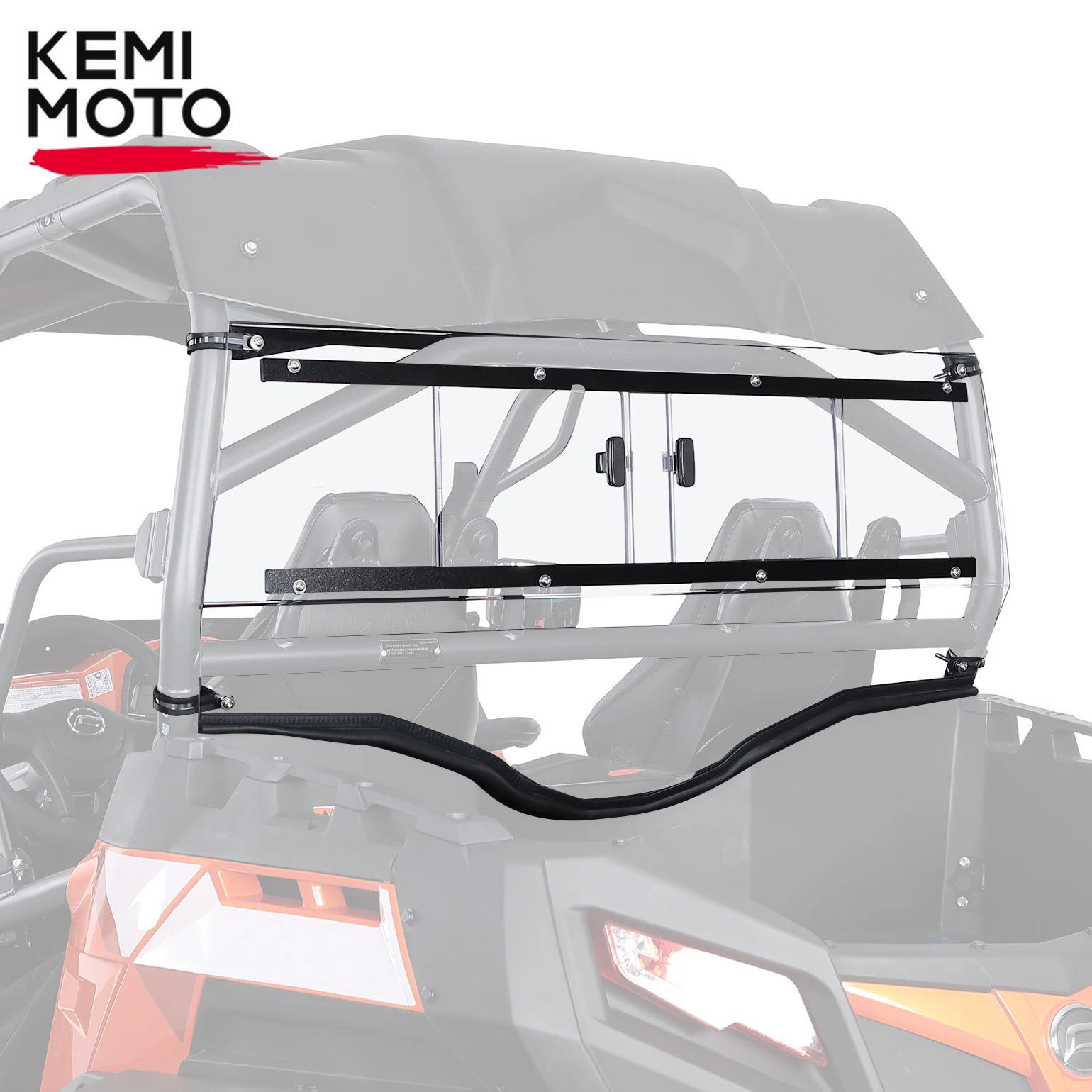 KEMIMOTO UTV Full Rear Windshield with Sliding Vent for CFMOTO ZForce 800EX 2014-2022 1000 2017 500EX 2023 Back Windscreen