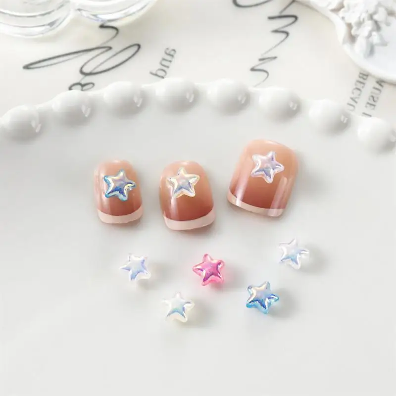 

Rhinestone Manicure Pentagram Style Convenient To Use Shiny Long-lasting Beauty Safe And Non-toxic Pearl Star Pendant