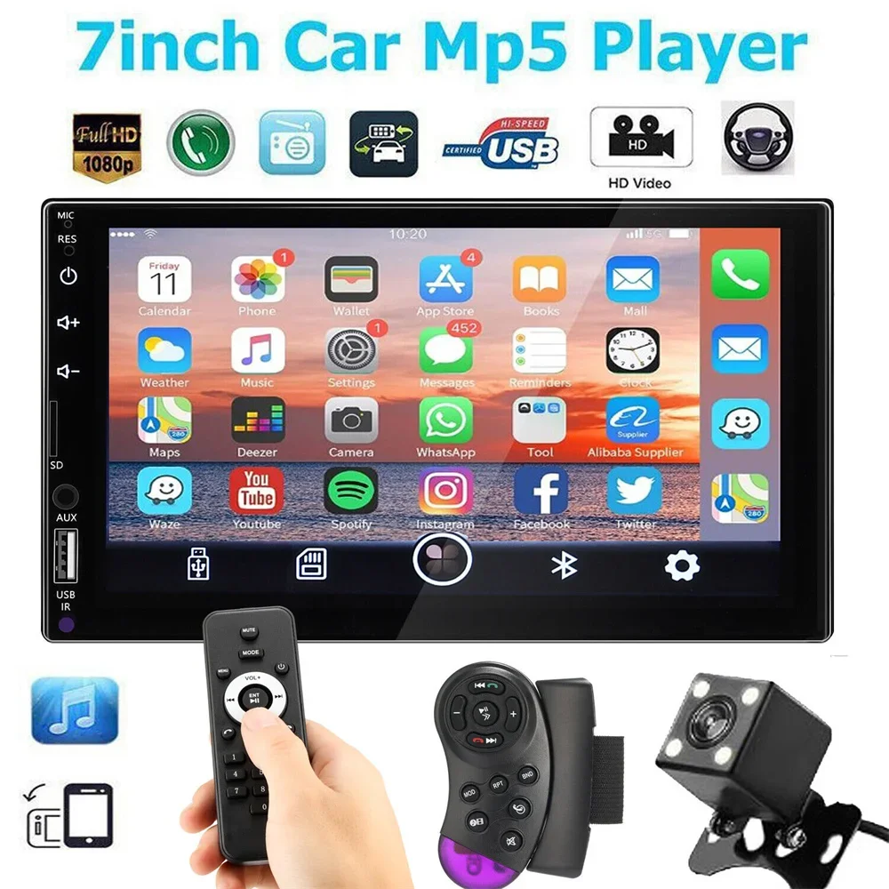 7 "Android 11 Apple Carplay Autoradio Stereo Gps Navi Dsp Double 2 Din Head Uk