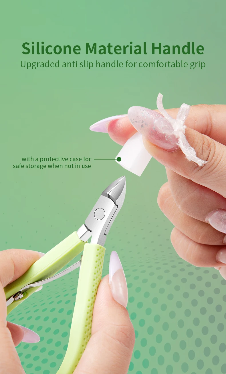 New Nail Cuticle Scissors Manicure Remover Dead Skin Nippers Stainless Steel Cuticle Cutters Fingernail Clipper Silicone Handle