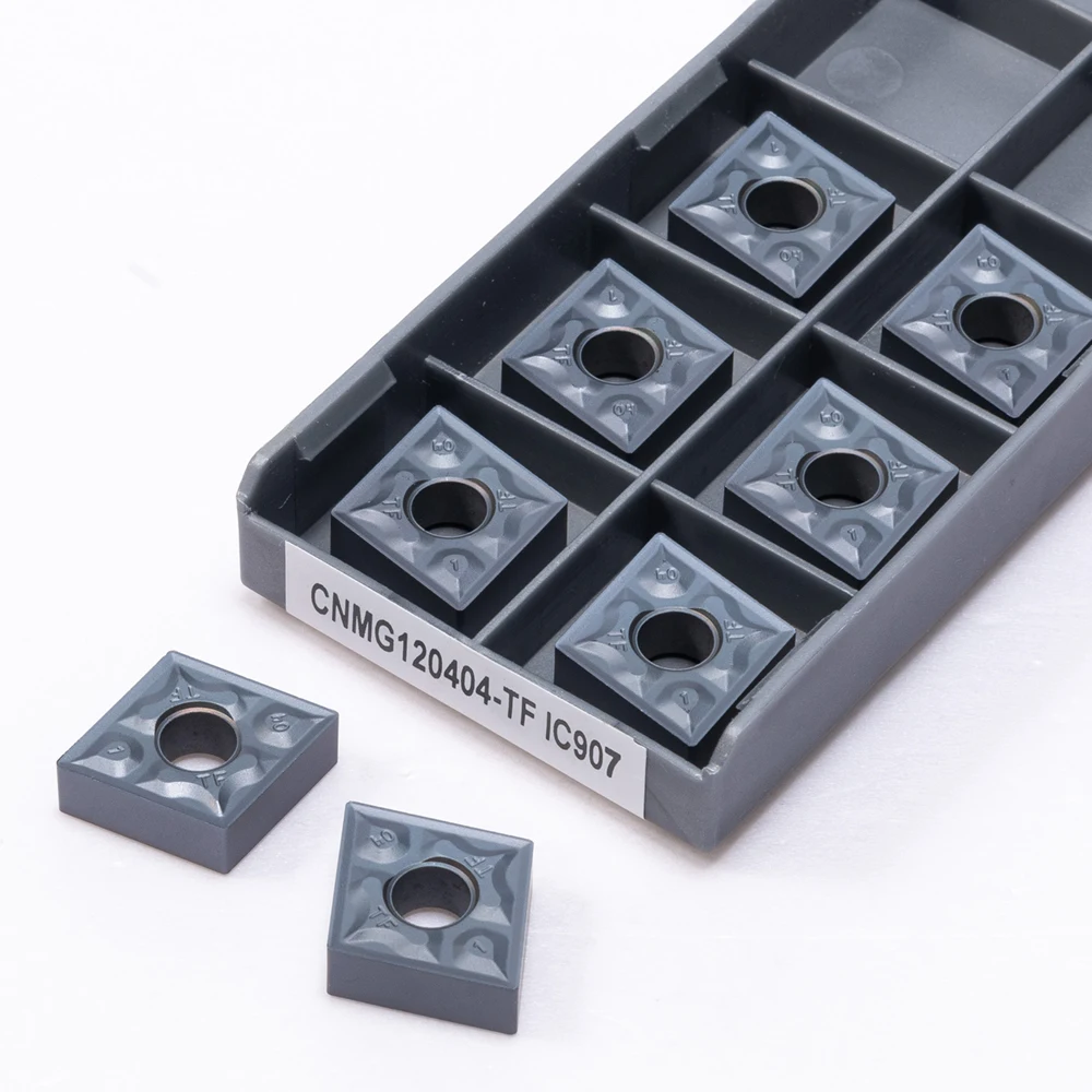 

10 PCS CNMG120404-TF IC907 IC908 High Quality Lathe Cutter Grooving CNC Blade Carbide CNMG 120404 External Turning Tool