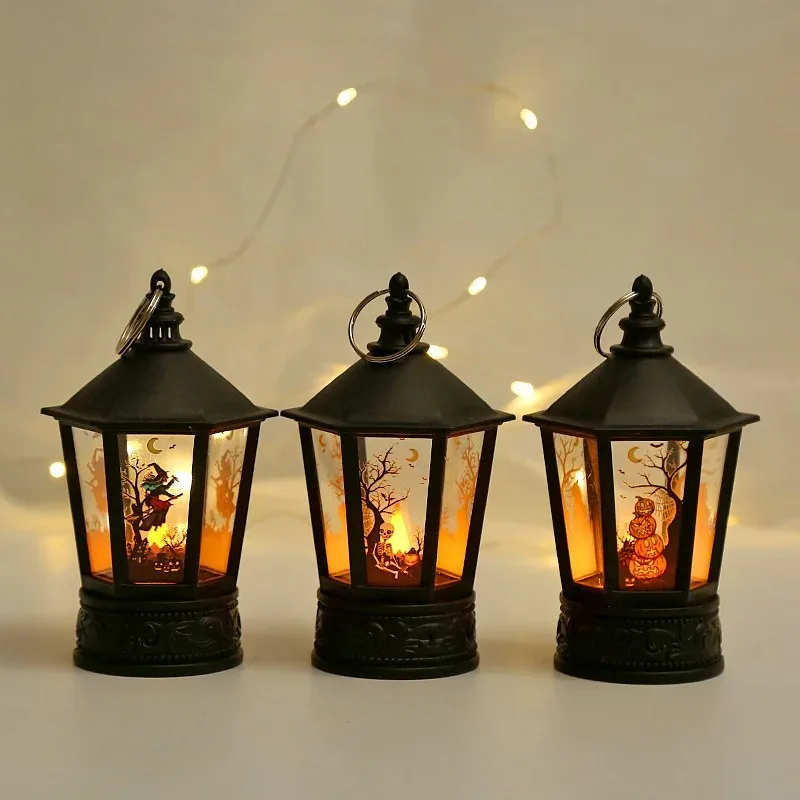 LED Pumpkin Lantern Halloween Party Horror Ghost Festival Bar Haunted House Ornaments Halloween Decoration Wind Lamp Kids Gift