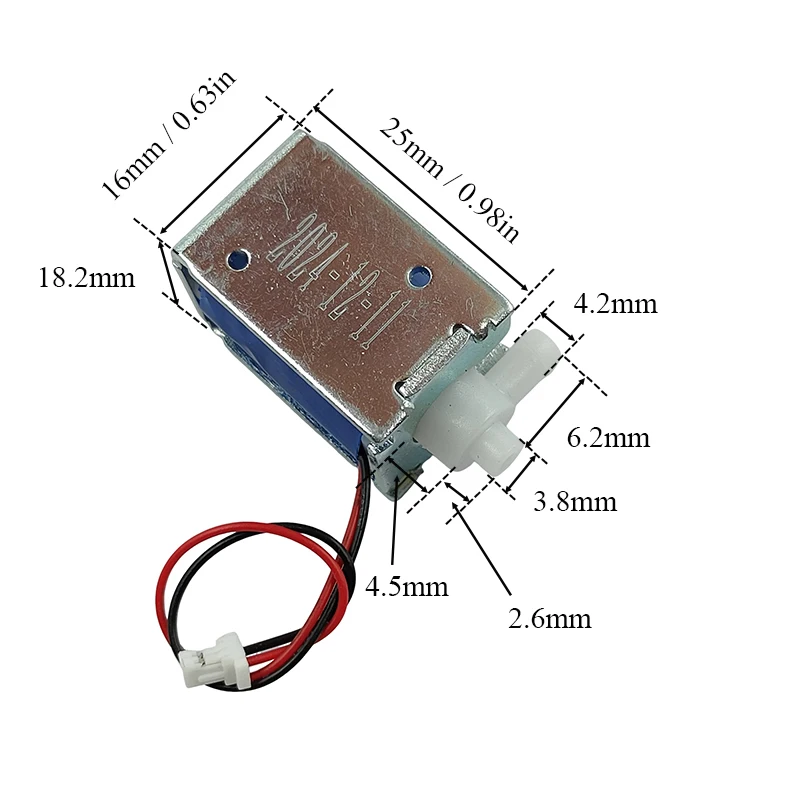 미니 에어 솔레노이드 밸브 DC 5V/6V 상시 닫힘형 2위치 전기 제어식 워터 밸브 (HVAC 자동차 용)