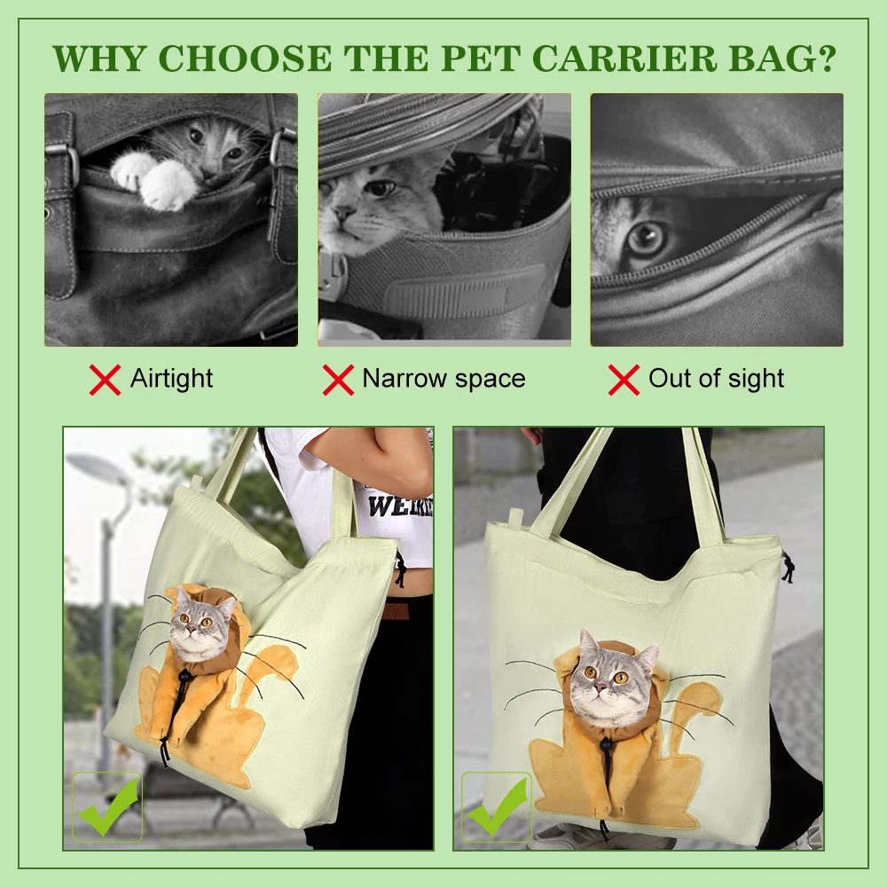Soft Pet Carriers Bag Pet Canvas Shoulder Bag Portable Cat Carrying Outgoing Travel for Small Dogs and Cats Supplies