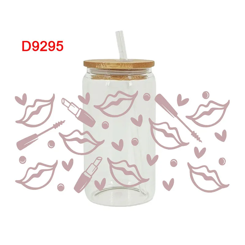 UV DTF Transfer Sticker Make up For The 16oz Libbey Glasses Wraps Bottles Cup Can DIY Waterproof Decals D8607