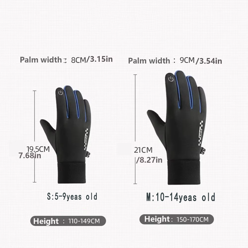 Youngsters' Winter Gloves Thick Fleece-Lined for Boys & Girls Windproof & Waterproof,Perfect for Outdoor Sports,Cycling & Hiking 4