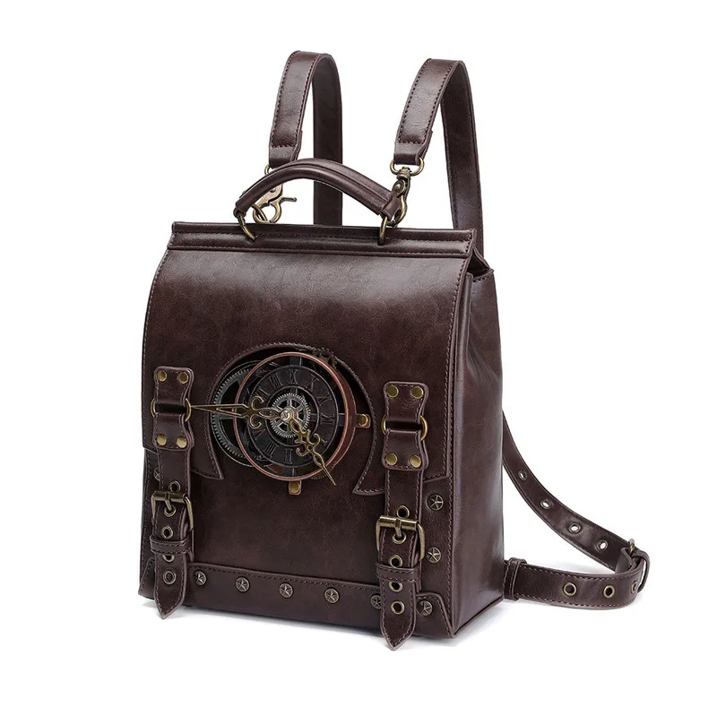2024 New Women Punk Industrial Style Leather Schools Schoolbag School Backpacks for Teenagers Computer Bag Backpack Bag
